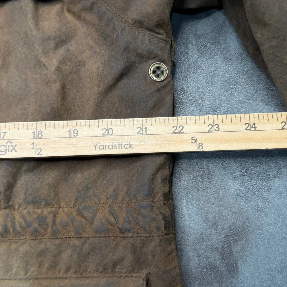 Vtg Outback Trading Co Jacket Mens M Swagman Brown Oilskin Plaid Lined Hunting